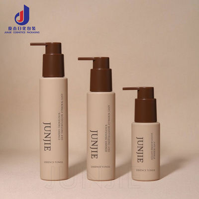 ขวดปั๊มและโลชั่นบำรุงผิวหรูหราแบบกลมเปล่าแบบกำหนดเองขนาด 60 มล. 100 มล. 120 มล. พร้อมบรรจุภัณฑ์